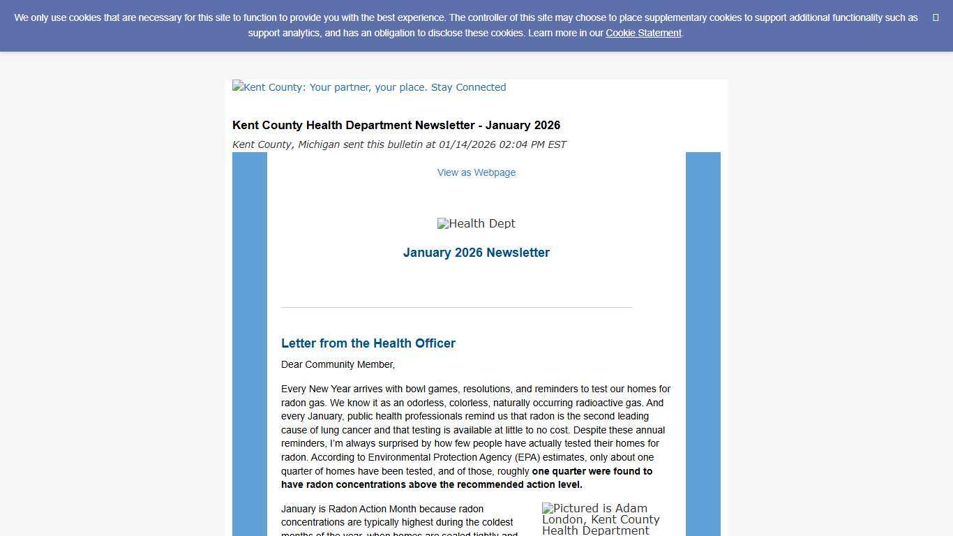 Kent County Health Department Newsletter - January 2026
