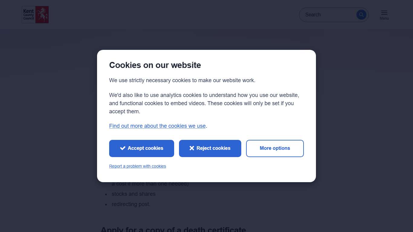 Death certificates - Kent County Council